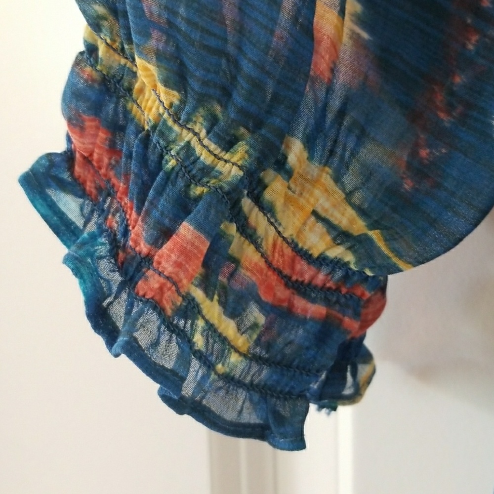 Chico's sz 0 Aztec Southwestern Motif Blouse - Picture 3 of 7